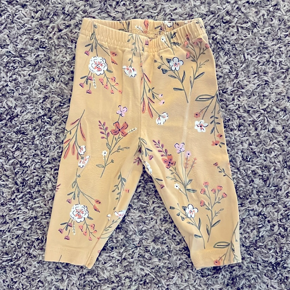 Carters 6M Yellow Floral Pants